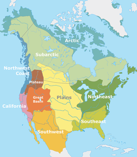 Cultural areas of North America, according to Alfred Kroeber