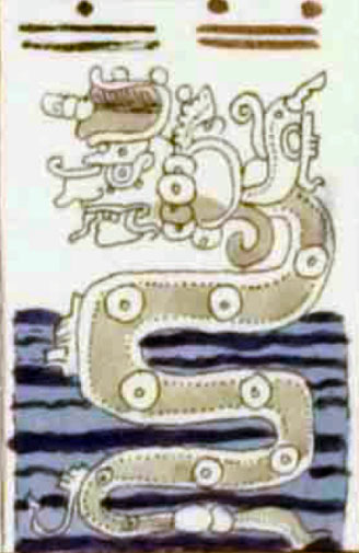Fig. 11: Maya rain god Chaak as a snake.